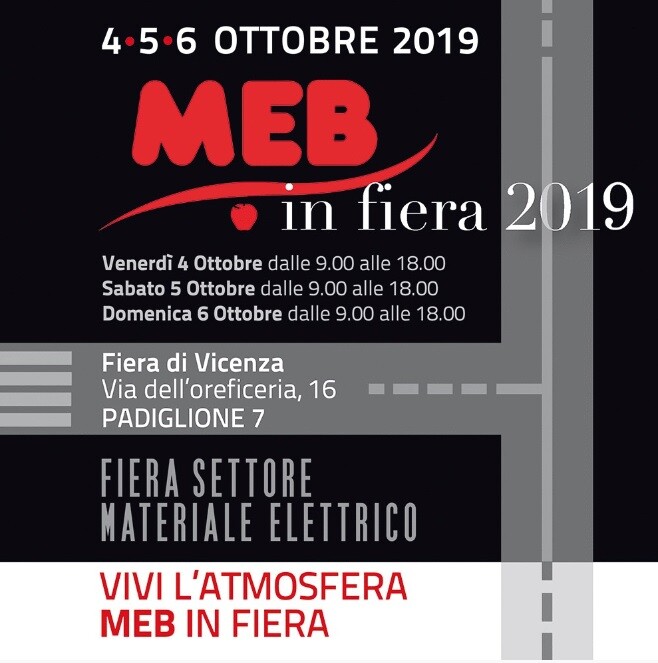 MEB IN FIERA 2019, FIERA DI VICENZA, 4-5-6 OTTOBRE 2019